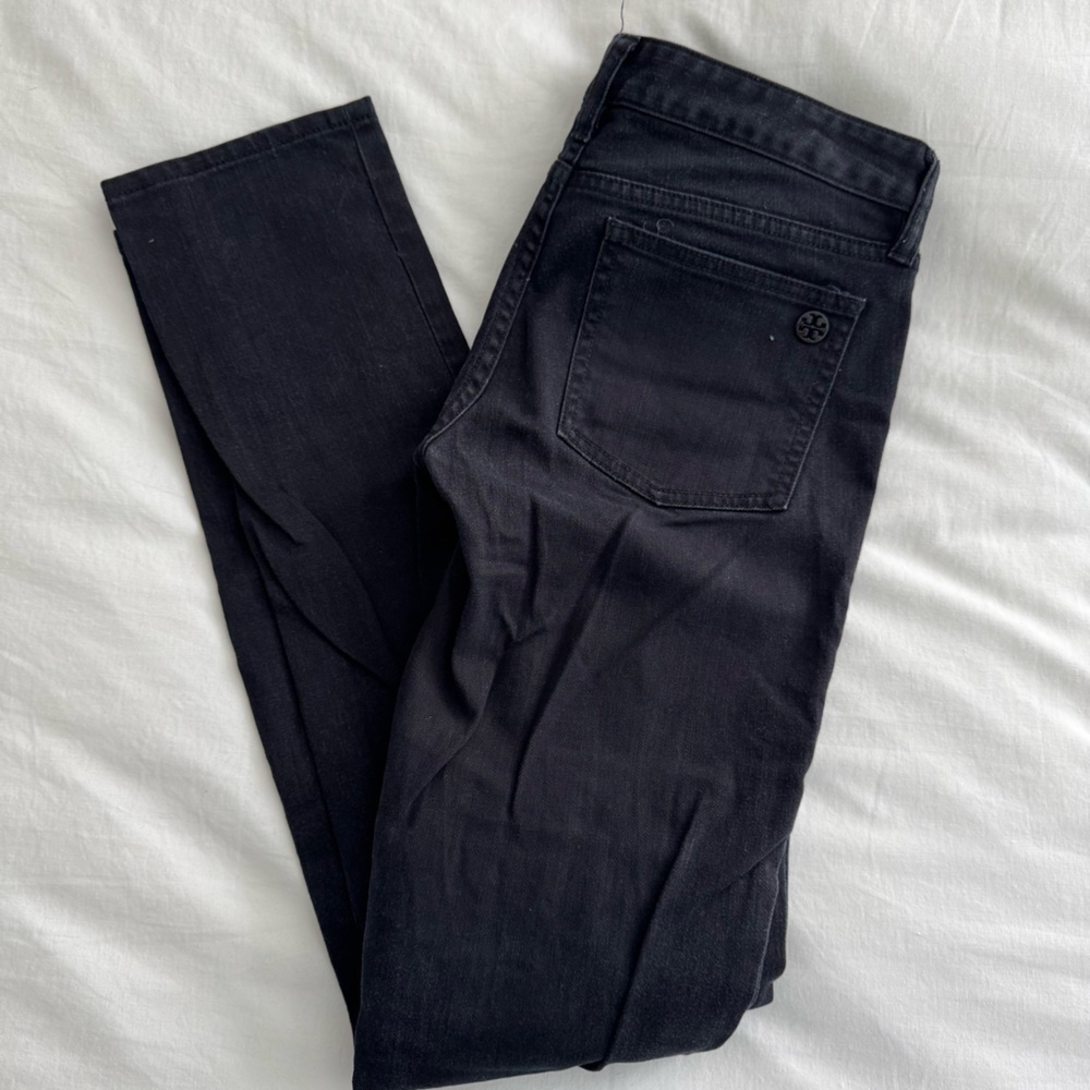 Tory Burch Black Skinny Low Rise Jeans Size 28